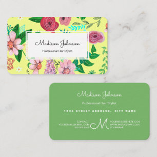Der Blumen-Blumen Geschäfts-Karten Monogramm-der Visitenkarte