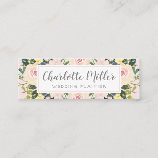 Der Blumen Frühling erröten Aquarell-Visitenkarte Mini Visitenkarte (Vorderseite)