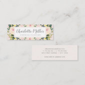 Der Blumen Frühling erröten Aquarell-Visitenkarte Mini Visitenkarte (Vorne/Hinten)