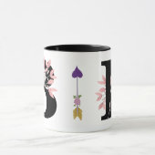 Der Blumen Monogramm-Single-Buchstabe w/Pink Tasse (Zentrum)