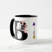 Der Blumen Monogramm-Single-Buchstabe w/Pink Tasse (Vorderseite Links)