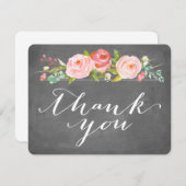 Der Blumen Rosen-Garten danken Ihnen Tafel-flache Dankeskarte (Vorne/Hinten)