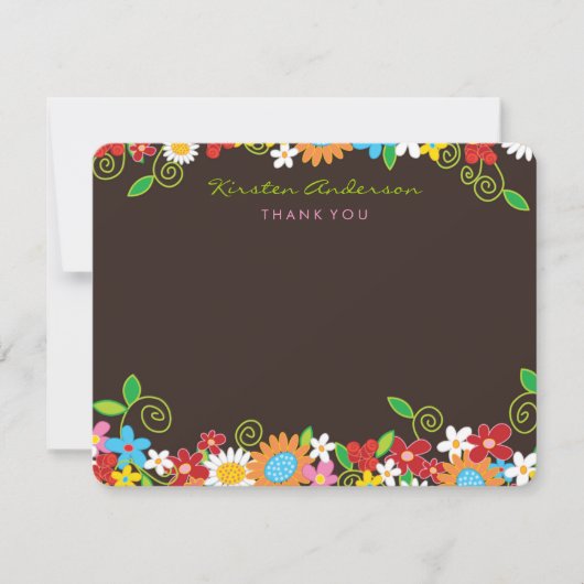 Der Blumengarten im Frühling Modernes Brautparty Dankeskarte (Vorderseite)