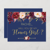 Der Blumenherbst wird meine BlumenGirlanerkarte se Einladung (Vorne/Hinten)