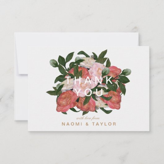 Der Blumenstrauß/danken Ihnen Dankeskarte (Vorderseite)