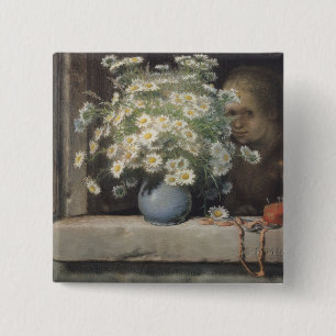 Der Blumenstrauß von Margueritas, 1866 Button