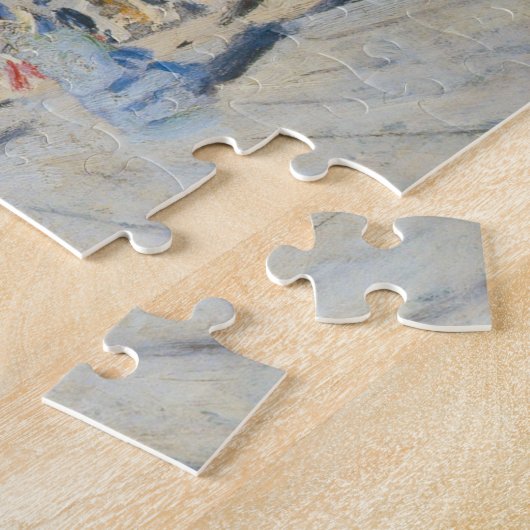 Der Boardwalk am Strand Trouville, Monet Puzzle (Seite)