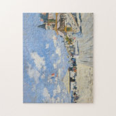 Der Boardwalk am Strand Trouville, Monet Puzzle (Vertikal)