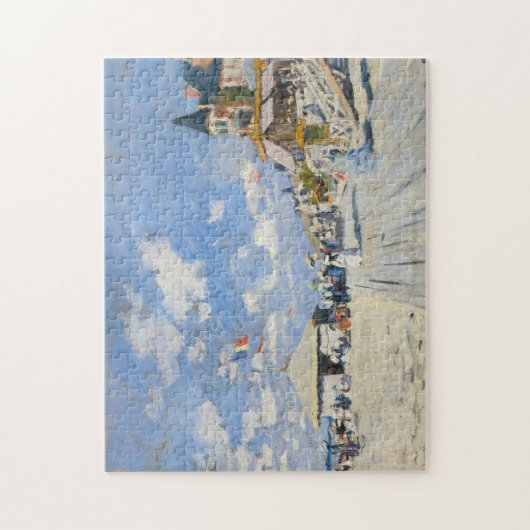 Der Boardwalk am Strand Trouville, Monet Puzzle (Vertikal)