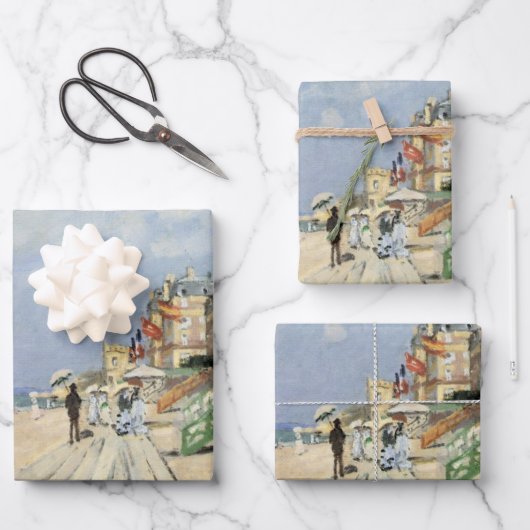 Der Boardwalk von Claude Monet in Trouville Geschenkpapier Set (Vorderseite)