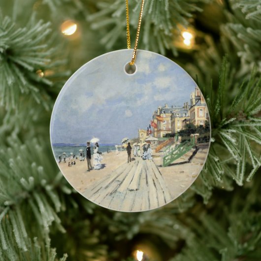 Der Boardwalk von Claude Monet in Trouville Keramik Ornament (Baum)