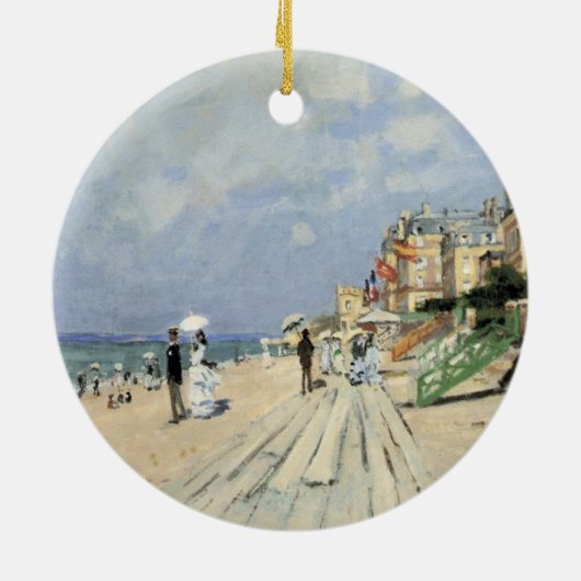 Der Boardwalk von Claude Monet in Trouville Keramik Ornament (Hinten)