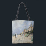 Der Boardwalk von Claude Monet in Trouville Tasche<br><div class="desc">Der Boardwalk von Claude Monet (1870) in Trouville (1870) ist ein Vintages impressionistisches Kunstgemälde mit einem Strand in einem Badeort in Normandie, Frankreich an einem schönen sonnigen Tag. Über den Künstler: Claude Monet (1840-1926) war Gründer der französischen impressionistischen Malerei, wobei die meisten seiner Gemälde "en plein air" (im Freien) Stil...</div>