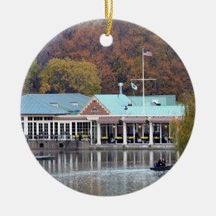 Der Boathouse im Park, Fall-Foto Keramikornament