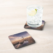 Der bodie-Insel-Leuchtturm am Sonnenuntergang Getränkeuntersetzer (Rechte Seite)