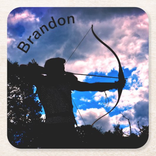Der Bogenschütze Rechteckiger Pappuntersetzer (Vorderseite)