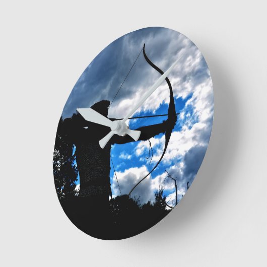 Der Bogenschütze Runde Wanduhr (Winkel)