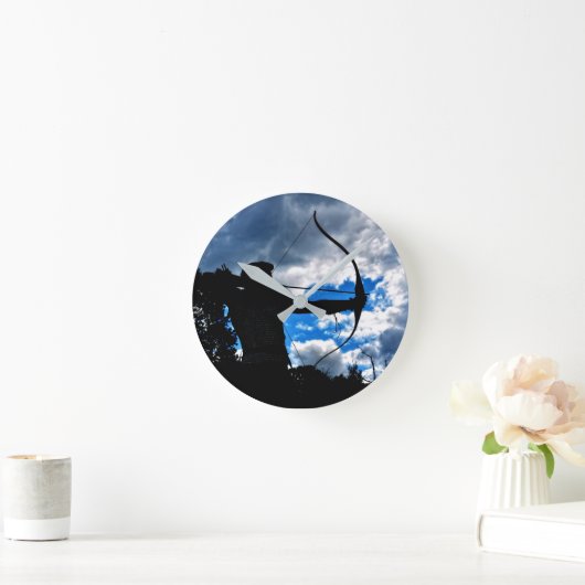 Der Bogenschütze Runde Wanduhr (Zuhause)