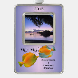 Der Bonbon des Paares küsst Rahmen-Ornament Silber