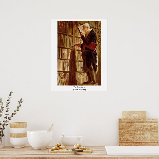 Der Bookworm von Carl Spitzweg Poster (Küche)
