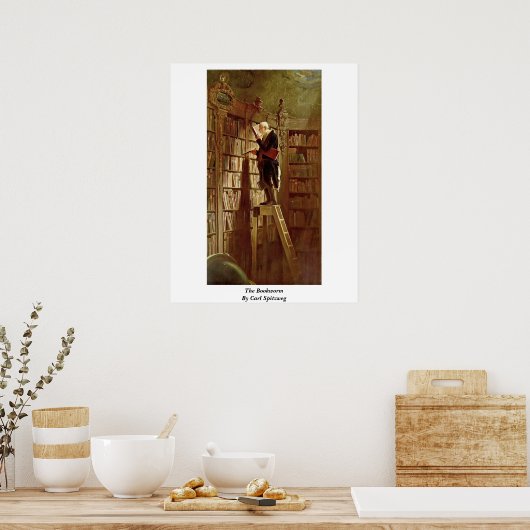 Der Bookworm von Carl Spitzweg Poster (Küche)
