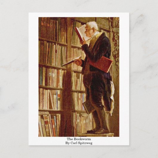 Der Bookworm von Carl Spitzweg Postkarte (Vorderseite)
