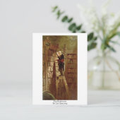 Der Bookworm von Carl Spitzweg Postkarte (Stehend Vorderseite)