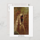 Der Bookworm von Carl Spitzweg Postkarte (Vorne/Hinten)