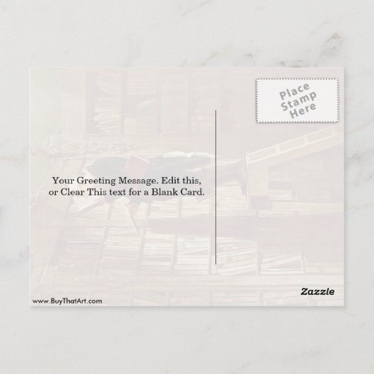 Der Bookworm von Carl Spitzweg Postkarte (Rückseite)