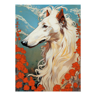 Der Borzoi Hund 2003 - Natalia Mucha Poster