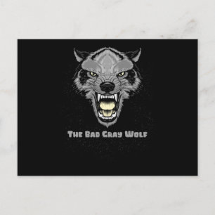 Der böse graue Wolf Postkarte
