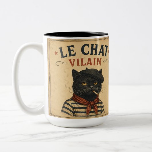 DER BÖSE KATER ZWEIFARBIGE TASSE (Links)