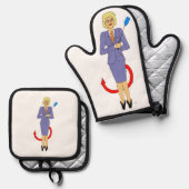 Der böse Lehrer Ofenhandschuh & Topflappen-Set (Vorderseite/Rückseite)