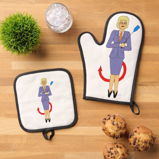 Der böse Lehrer Ofenhandschuh & Topflappen-Set (Oben Unten)