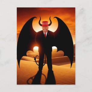 Der böse Mann in einem Red Hat Postkarte