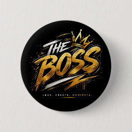 Der Boss Crown – Gold Motivation Power Knopf Button