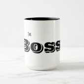 Der Boss Custom Black Typografy Funny Tasse (Zentrum)