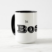 Der Boss Custom Black Typografy Funny Tasse (Vorderseite Links)