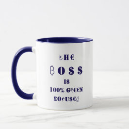 Der Boss ist zu 100% grün fokussiert, globale Währ Tasse