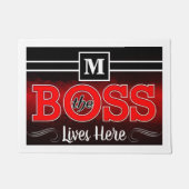 Der Boss lebt hier - Monogramm (editierbar) Fußmatte (Vorderseite)