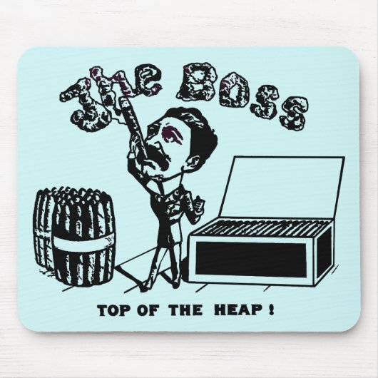 Der Boss Mann Vintage Zigarrenwerbung Kunst Mousepad (Vorne)