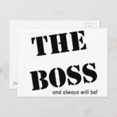 Der Boss und immer werden!! Bereich Postkarte (Vorne/Hinten)