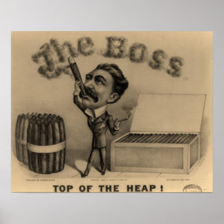 Der Boss! Zigarrenraucher drucken Poster