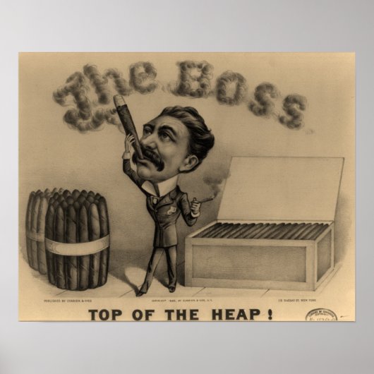 Der Boss! Zigarrenraucher drucken Poster (Vorne)