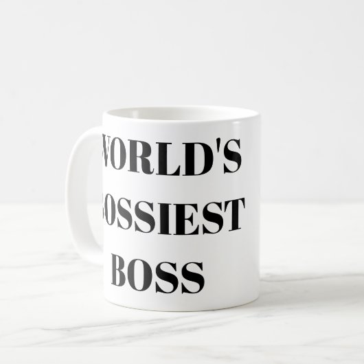 Der Bossiest Chef der Welt Kaffeetasse (Vorderseite Links)