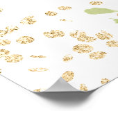 Der botanische Abschluss des Glitzer Gold Poster (Ecke)