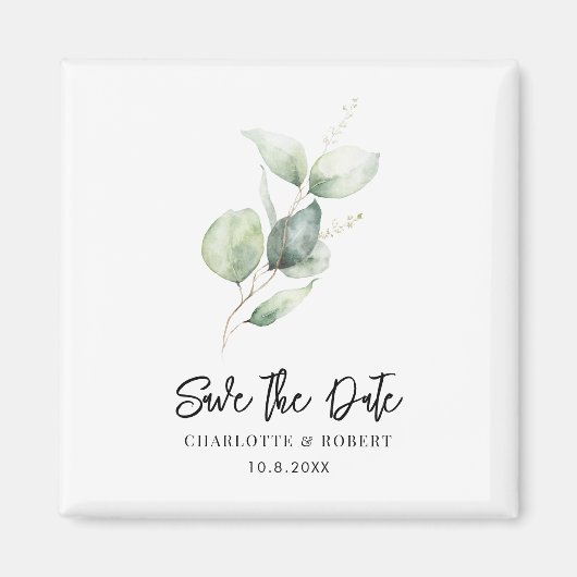 Der botanische Eukalyptus Keepake Save the Date Magnet (Vorne)