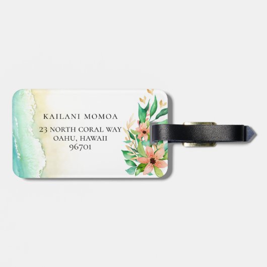 Der botanische Strand drehen Reinfall-Monogramm um Gepäckanhänger (Rückseite horizontal)