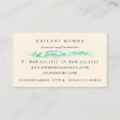 Der botanische Strand drehen Reinfälle um Visitenkarte (Rückseite)