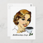 Der Bottomlose Cup Postkarte (Vorne/Hinten)